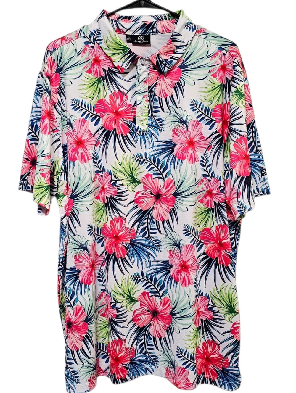 Greenside Golf Men's Floral Poly Blend Polo Summer Sport Size XL